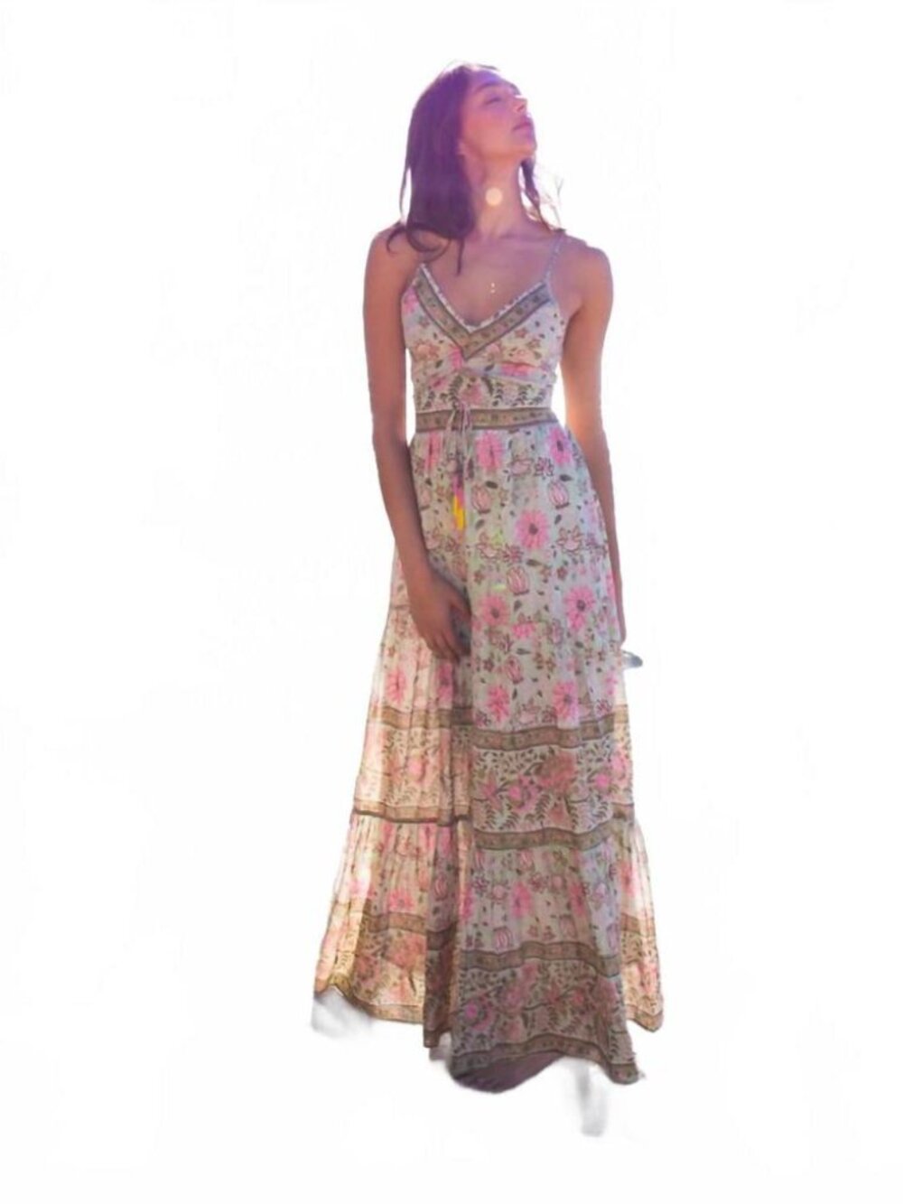 BELL BY ALICIA BELL sabrina maxi dress in mint and pink floral
